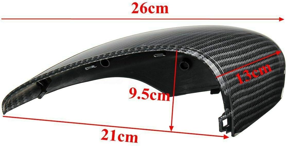 Pair of Carbon Fibre Front Wing Door Rearview Mirror Cover Cap Replacement For Fiesta MK7 2008-2017 Left & Right