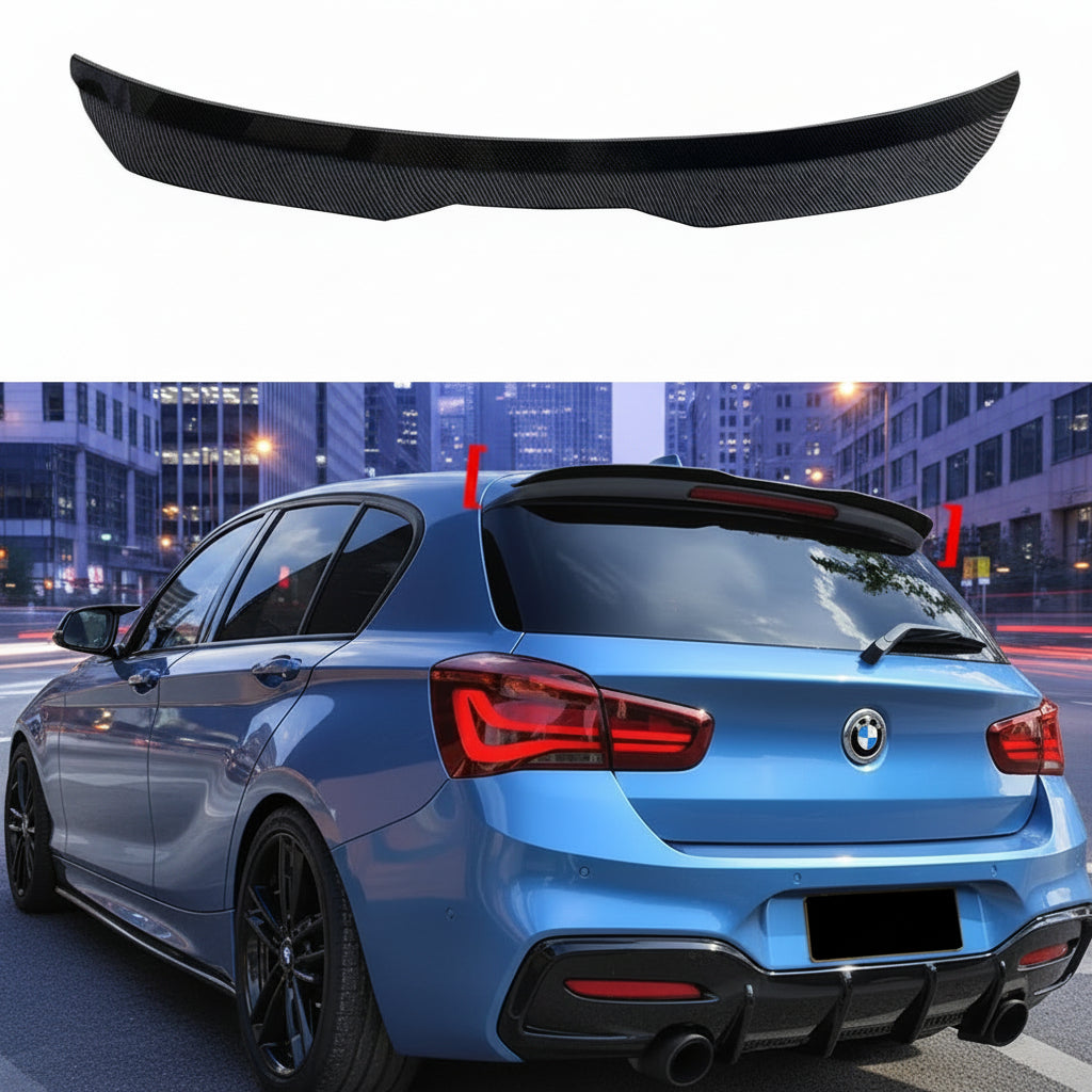Car Rear Roof Spoiler for BMW 1 Series F20 F21 2012-2020,Hatchback Spoiler,ABS Rear Trunk Spoiler,Glossy Black/Carbon Fiber Look,Carbon fiber Look