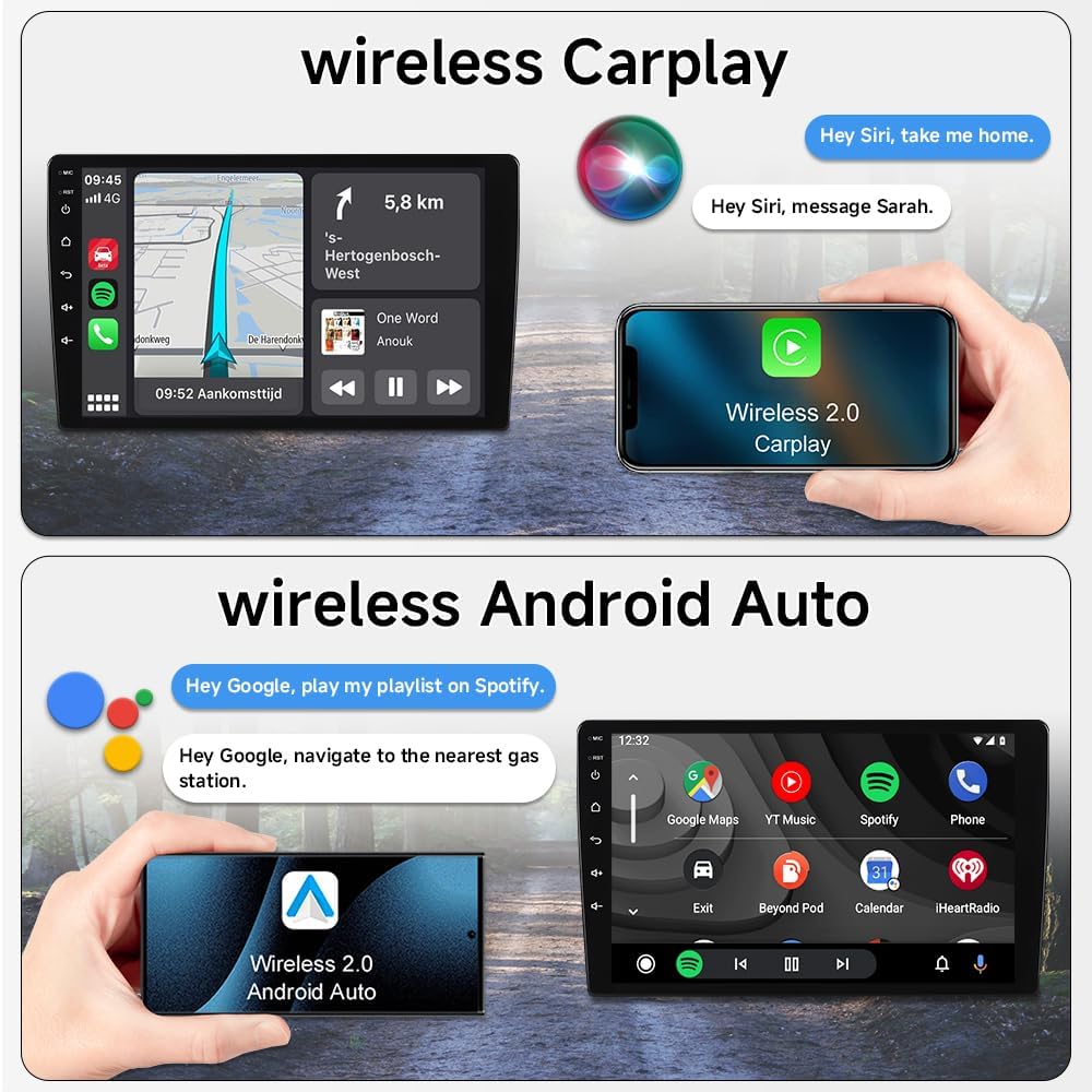 Android 15 Car Stereo Radio for Ford Focus MK3 2011-2018, 4+64GB Head Unit, Bluetooth 5.4 WiFi 6, Wireless CarPlay Android Auto, GPS Navigation, DSP, FM/RDS, SWC, HD Rear Camera