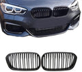 Grille,Front Kidney Grill for BMW 1 Series F20 F21 Grille LCI 2015 2016 2017 2018 Double Bridge Grill Gloss Black