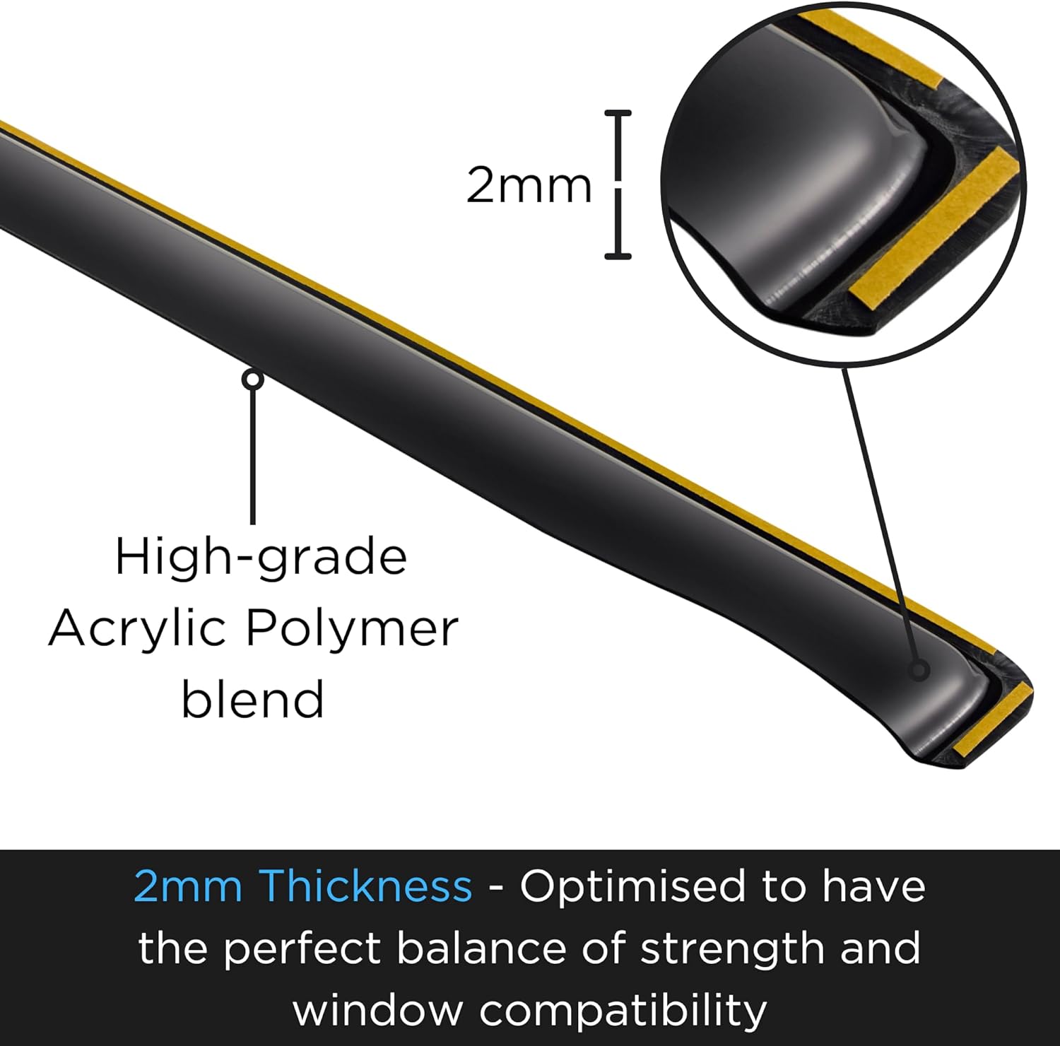 Wind Deflectors For Ford Focus MK3 2011-2018 5 Door Hatchback 4pc Set