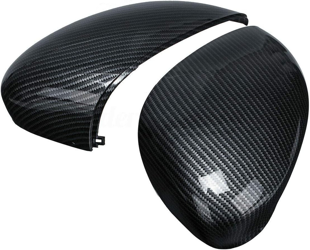 Pair of Carbon Fibre Front Wing Door Rearview Mirror Cover Cap Replacement For Fiesta MK7 2008-2017 Left & Right
