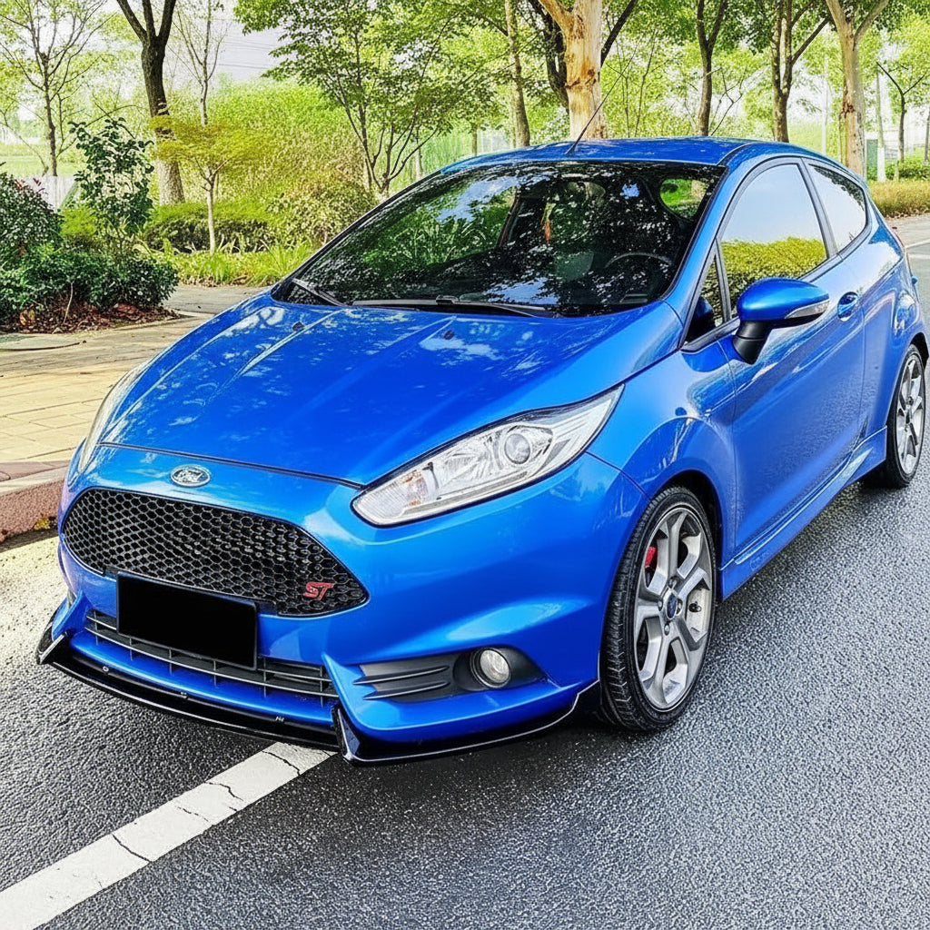 Front Splitter Spoiler Lip Compatible With Ford Fiesta ST MK7 2012-2017 ABS Gloss Black