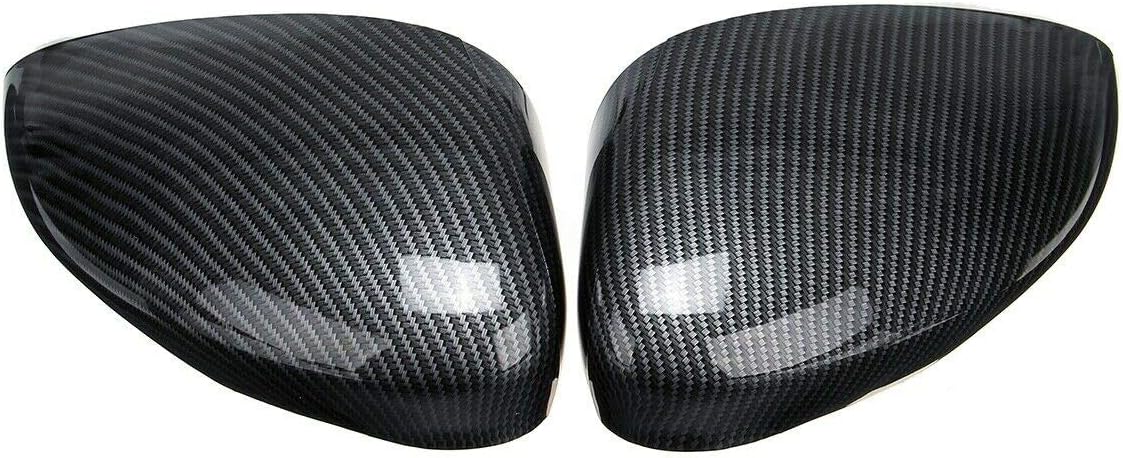 Pair of Carbon Fibre Front Wing Door Rearview Mirror Cover Cap Replacement For Fiesta MK7 2008-2017 Left & Right