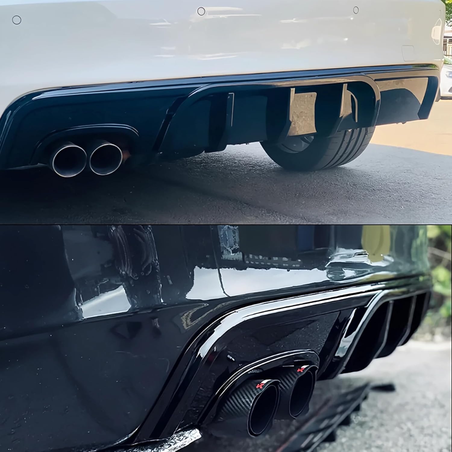 Rear Diffuser Fit For BMW 1 Series E82 120i 125i 128i 135i M Sport Coupe 2007-2013 Gloss Black ABS Painted Rear Bumper