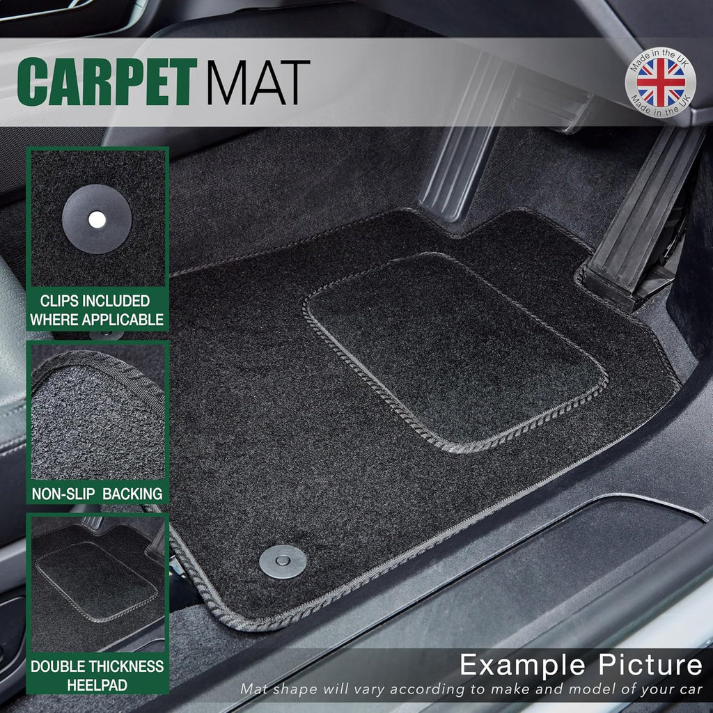 Car Floor Mats for Ford Focus 2011-2018 Full Coverage Floor Protection - Anti Slip & Fit Car Mat with Clips Easy to Clean Car Carpet for All-Weather